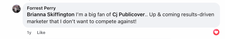 Forrest Perry Facebook comment about Chevie Publicover